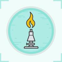 Chemical lab burner color icon. Isolated vector illustration