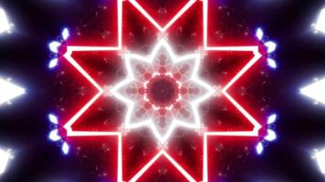 flackerndes rotes Lichtsymbol in Form einer geometrischen Blume video