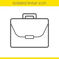 Briefcase linear icon. Thin line illustration. Portfolio contour symbol. Vector isolated outline drawing