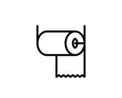 Toilet tissue paper roll with ridges line art vector icon for apps and websites