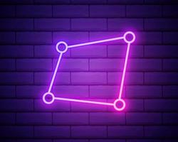 Transform tool neon outline icon.Glowing linear style sign for mobile concept and web design. Simple line vector icon. Symbol, logo illustration. Pixel perfect vector graphics isolated on brick wall