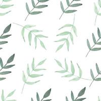 Hand-drawn watercolor leaf seamless pattern vector