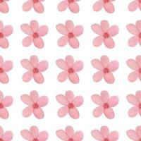 Hand-drawn watercolor flower seamless pattern vector