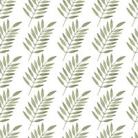 Hand-drawn watercolor leaf seamless pattern vector