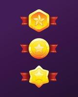 Game rating icon medals level results vector graphic