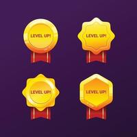Level up emblem element game development vector graphic