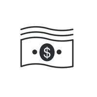icono de billete de dólar, banco, moneda, finanzas, efectivo, dinero, símbolo de usd, ilustración vectorial. vector libre