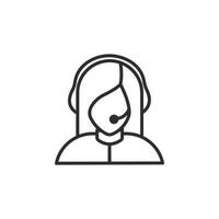 line female woman customer support icon. help center symbol isolated for web and mobile app. Free Vector