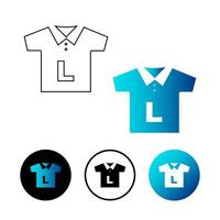 Ilustración de icono de camiseta de tamaño l abstracto vector