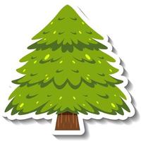Isolated pine tree sticker vector