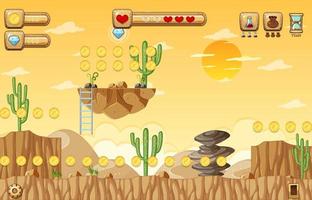 Game Template Desert Forest Scene vector