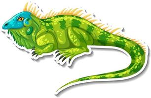etiqueta engomada de la historieta del animal salvaje de la iguana vector