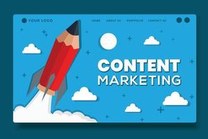 Content marketing concept vector illustration for website landing page UI design