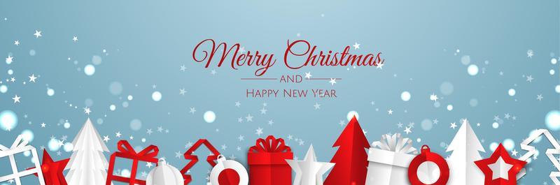 Christmas banner. Background Xmas objects viewed from above. Winter sale