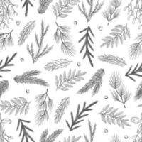 de patrones sin fisuras con conos dibujados a mano, árbol de Navidad. Ilustración de vector de Navidad.