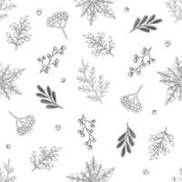 Seamless pattern with hand drawn cones,xmas tree. Christmas vector illustration.