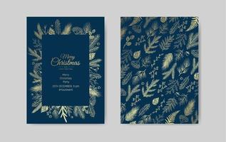 vector conjunto de tarjetas de Navidad. diseño de plantillas de tarjetas de fiesta navideña