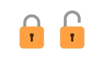 Padlock icon, lock and unlock icon vector design