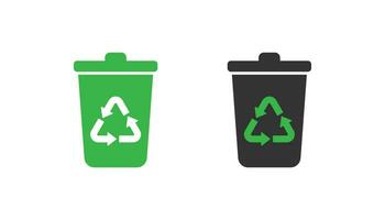 Trash can icon, trash can and recycle icon vector design