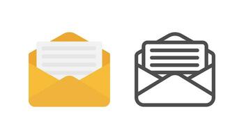 Email notification icon sign vector design on white background, email inbox, read email