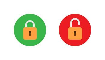 Padlock icon, lock and unlock icon vector design