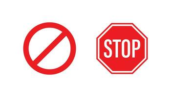 Diseño de vector de icono de señal de stop sobre fondo blanco