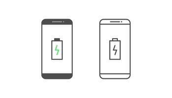 Smartphone and battery notification vector design on white background