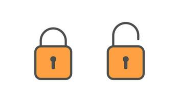 Padlock icon, lock and unlock icon vector design