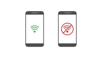 Smartphone and wifi notification icon vector design on white background