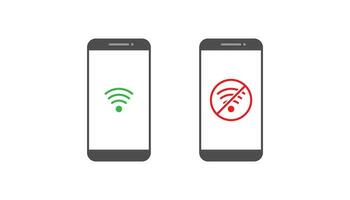 Smartphone and wifi notification icon vector design on white background