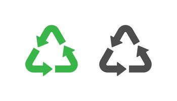 icono de reciclaje, diseño de vector de icono de reciclaje verde y negro, icono para un medio ambiente limpio, salvar el planeta tierra