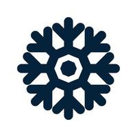 Snowflake Silhouette. Christmas and Winter Traditional symbol for logo, web, print, sticker, emblem, greeting and invitation card design and decoration vector