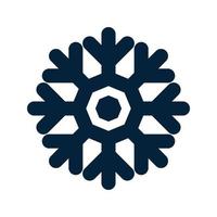 silueta de copo de nieve. Símbolo tradicional de Navidad e invierno para diseño y decoración de logotipos, web, impresiones, adhesivos, emblemas, tarjetas de felicitación e invitaciones. vector