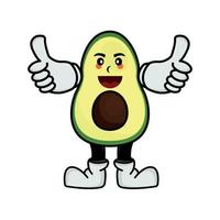 Illustration fruit avocados mascot cartoon character. illustration flat style. suitable for promotion of juice products, fresh drinks, prints design, children book, etc. design template vector