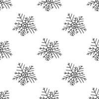 seamless pattern with snowflakes on white background vector