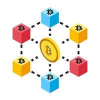 conceptos de la red bitcoin vector