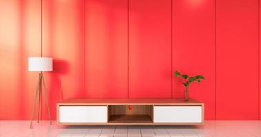 Amazing Habitacion Roja Con Suelos Blancos With Habitacion Japonesa Minimalista. Representación 3d foto