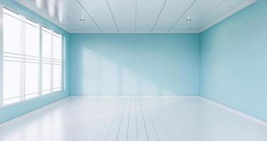 Empty room mint on white floor interior design. 3D rendering photo