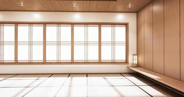 la habitación mínima diseño de estilo japonés representación 3d foto