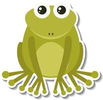 Chubby frog animal cartoon sticker vector