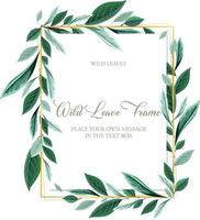 Vertical frame of green foliage template vector