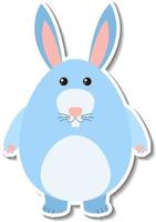 pegatina de dibujos animados de animales de conejo gordito vector