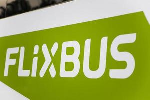 ZURICH, SWITZERLAND, SEPTEMBER 23, 2018 - Detail of Flixbus bus at Zurich, Switzerland. Flixbus is a German brand which offers intercity bus service in Europe founded at 2011 un Munich, Germany. photo