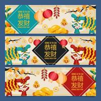 colección de pancartas gong xi fa cai vector