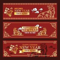 conjunto de banners de año nuevo chino 2022 vector
