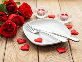 Table setting  for lovers photo