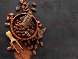Cocoa beans and powder photo