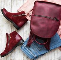Womens clothing, backpack , boots photo
