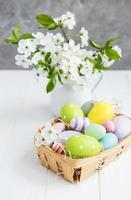Spring blossom and easter eggs photo