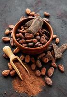 Cocoa beans and powder photo